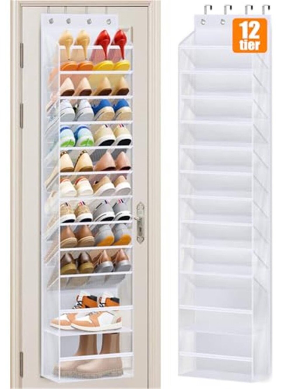 Over Door Shoe Organizer 12 Tier Hanging Storage Rack Closet Shoes Holder